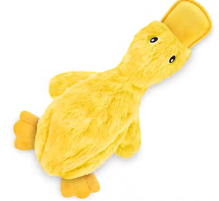 Squeaky Yellow Duck Plush Dog Toy | Soft Chewing & Fetch Companion